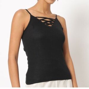 Black chiffon tank top